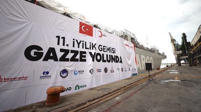 Helfende Hand aus der Türkei nach Gaza: 11. Freundlichkeitsschiff von Mersin losgeschickt