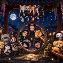Demon Slayer Chibi Tanjiro Nezuko Anime Cat Festival Live Wallpaper