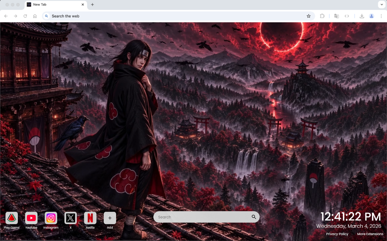 Itachi Uchiha: The Crow at the Temple Live Wallpaper