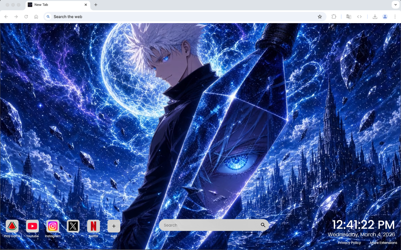 Jujutsu Kaisen Gojo Celestial Eye of Infinity Live Wallpaper