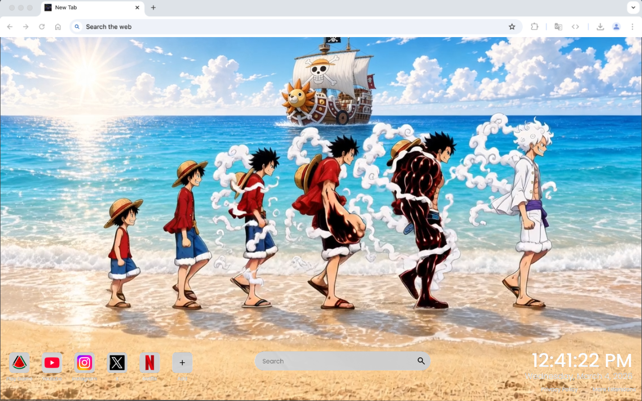Monkey D Luffy One Piece Beach Adventure Live Wallpaper