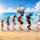 Monkey D Luffy One Piece Beach Adventure Live Wallpaper