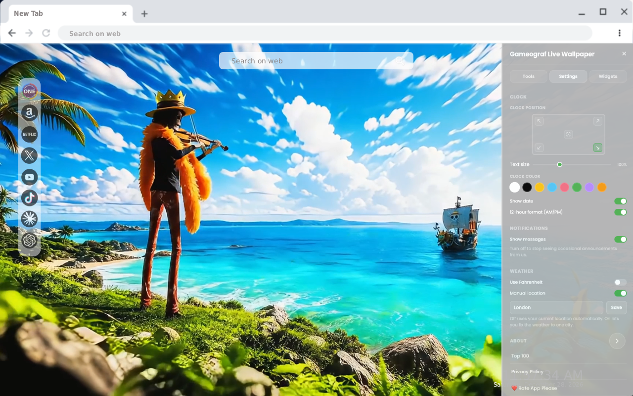 One Piece Brook: Blue Sea Symphony Live Wallpaper