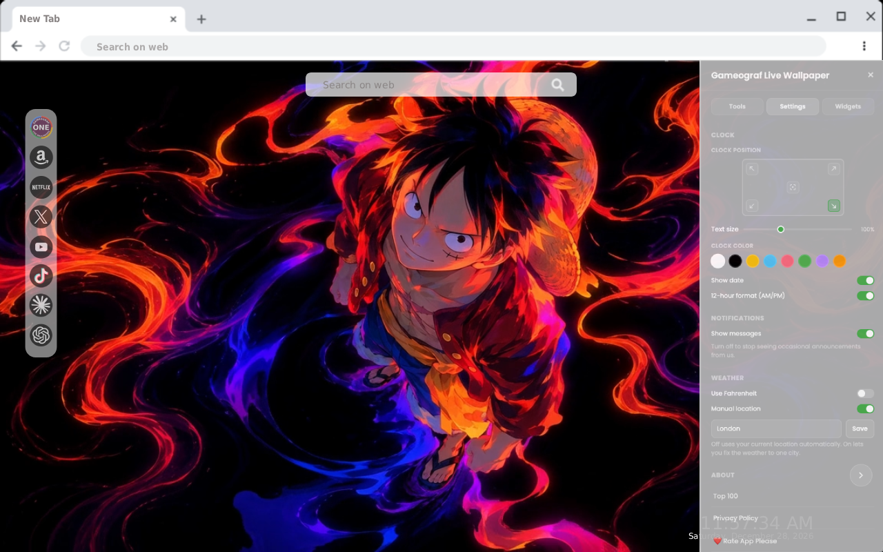 One Piece Luffy: Flame and Shadow Live Wallpaper