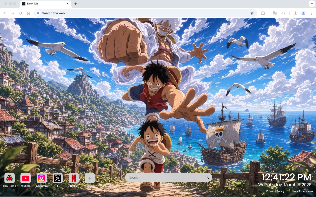 One Piece Luffy Gear 5 Run to Freedom Live Wallpaper