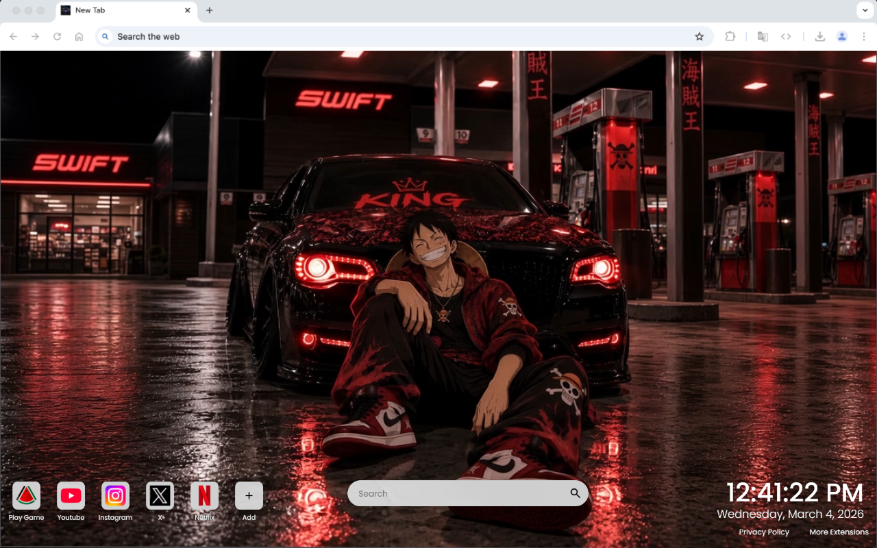 One Piece Luffy Korsanlar Kralı Gece Sürüşü Canlı Duvar Kağıdı