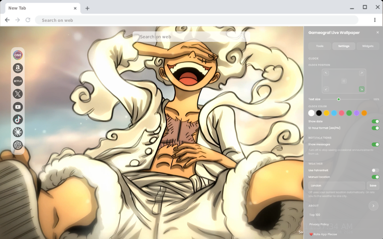 Luffy in Gear 5 Live Wallpaper